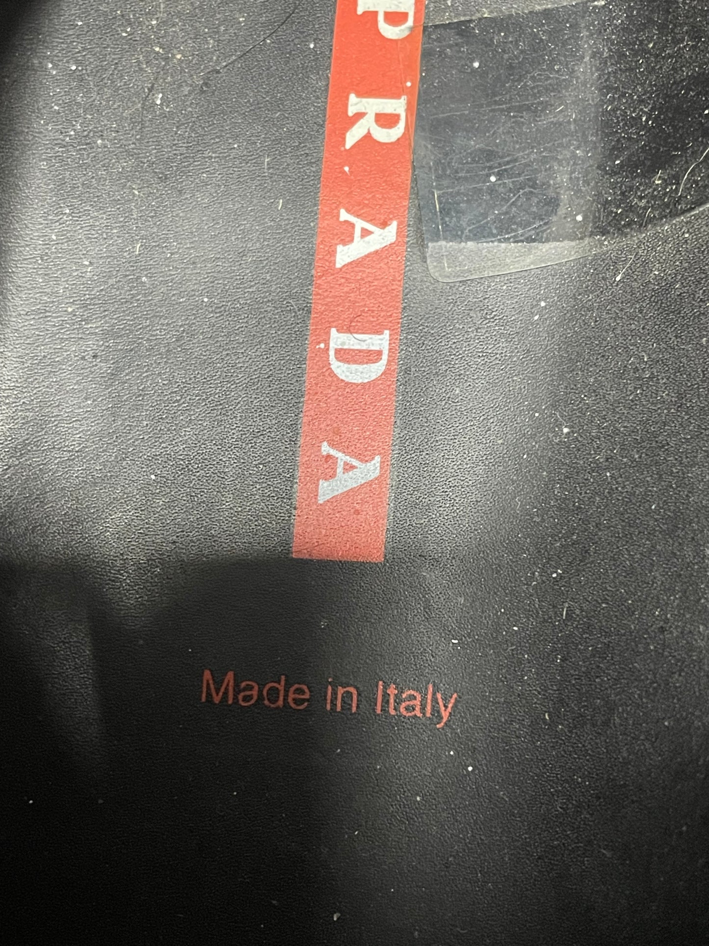 8.5 - vintage Prada AW99 black leather square-toe derby shoes