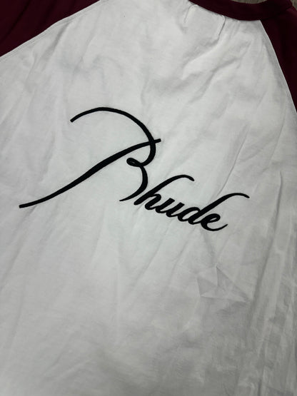 L - Rhude Logo Raglan Burgundy