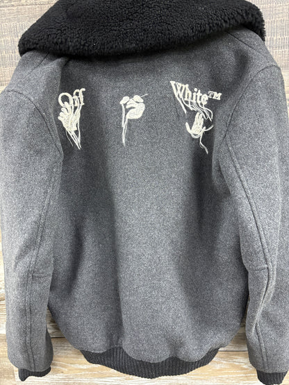 L- Off-White wool bomber aviator jacket