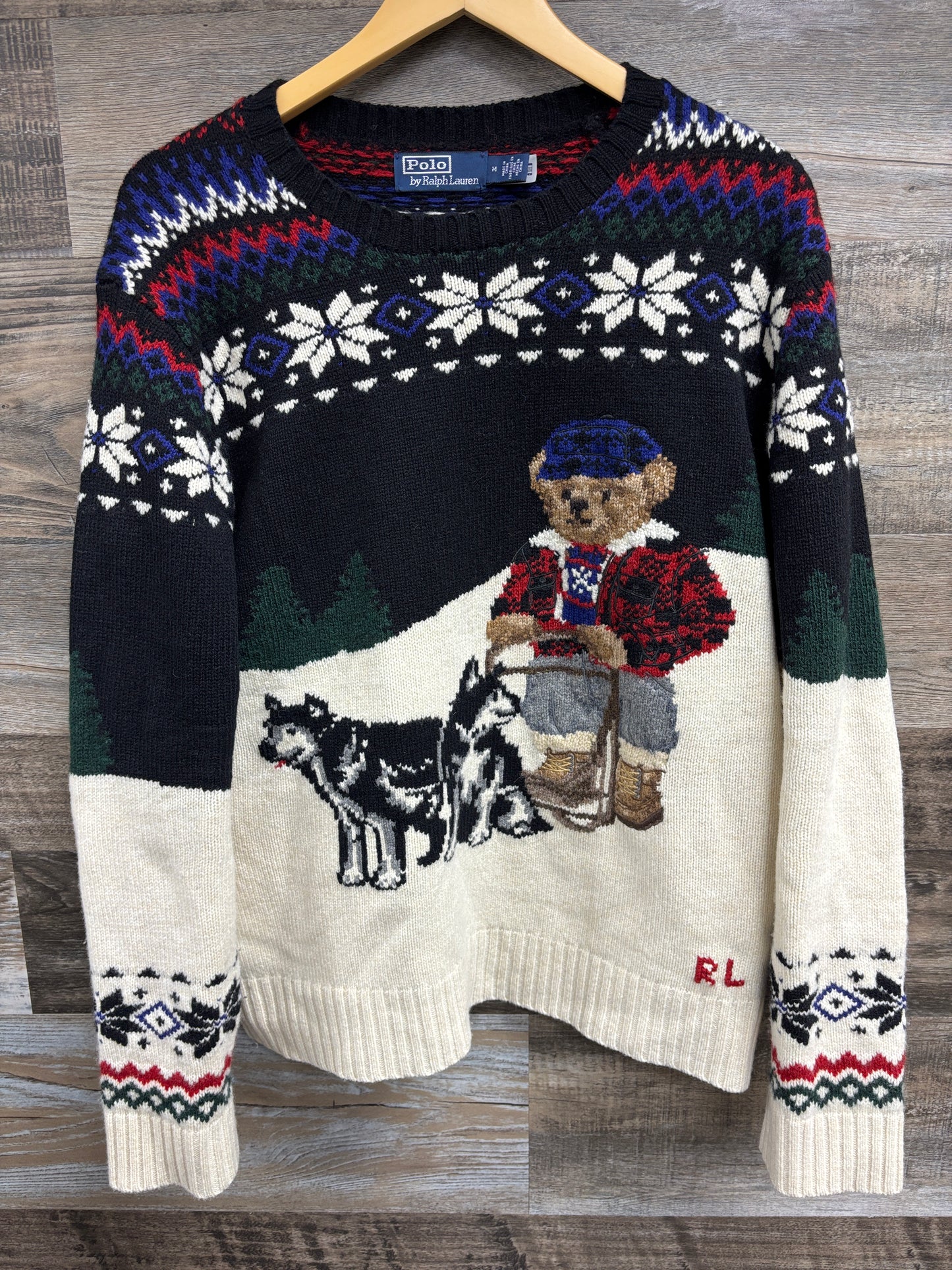 M - Polo Ralph Lauren Husky Bear Sled Knit Sweater