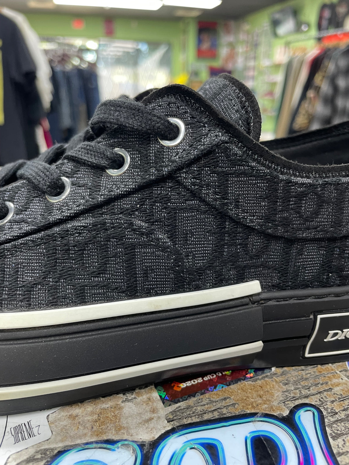 43/10m - Dior B23 low top Black Canvas
