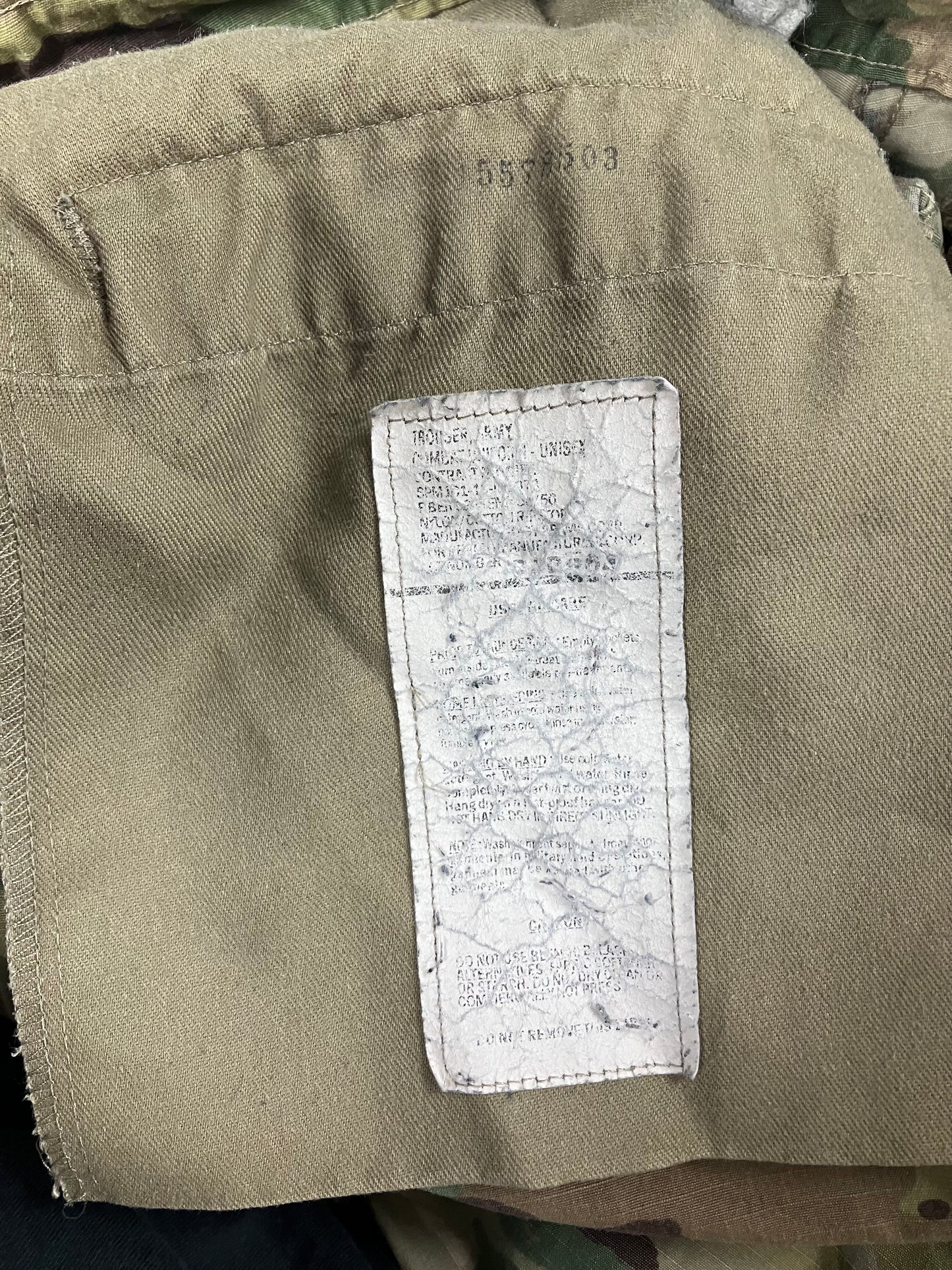 30-White Green Camo Double Knee Cargo Pants