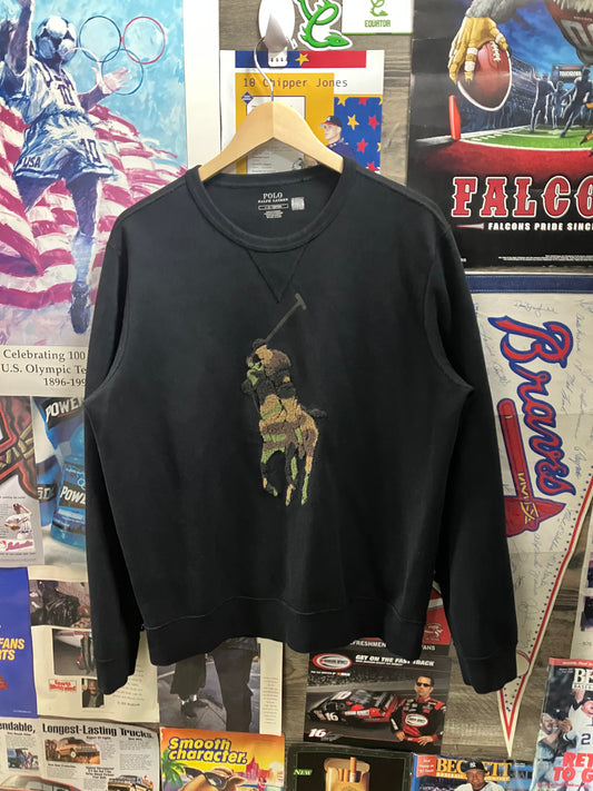 L - Polo By Ralph Lauren Camo Big Pony Crewneck