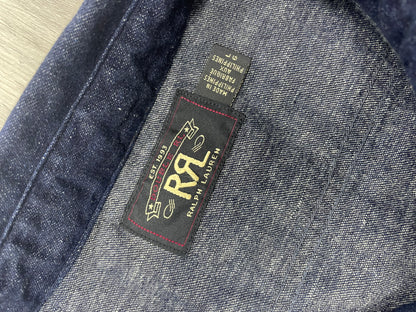 RRL Dark Washed Linen Denim Workshirt L