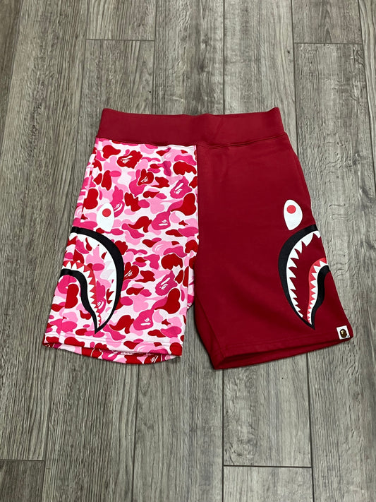 Bape Split camo pink/red Sz S shorts