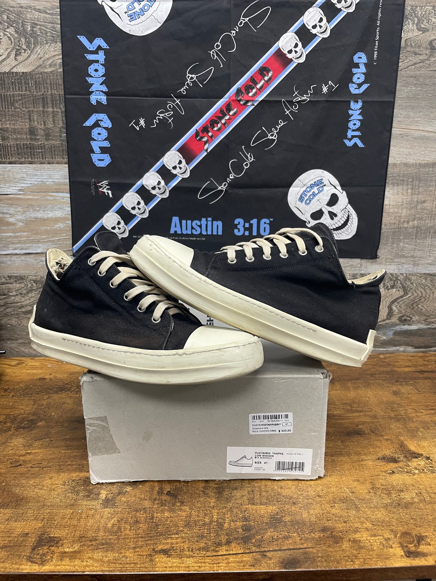 41/8 - Rick Owens DRKSHDW Low Ramones canvas