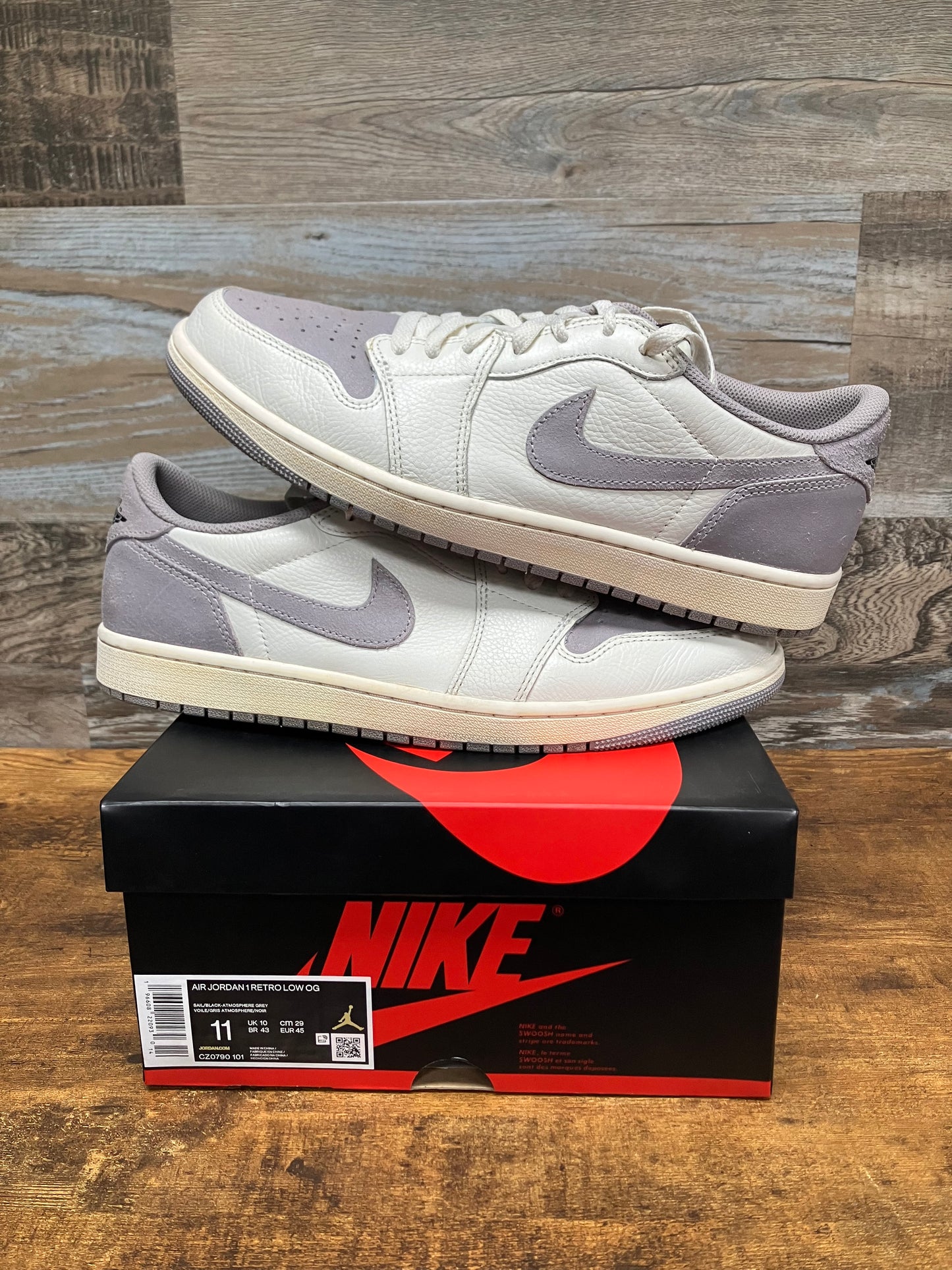 Jordan 1 Low Atmosphere Grey Size 11