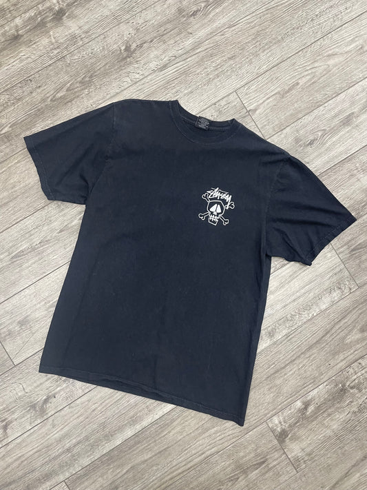 M - Stüssy Skull & Bones Pigment Dyed T-Shirt