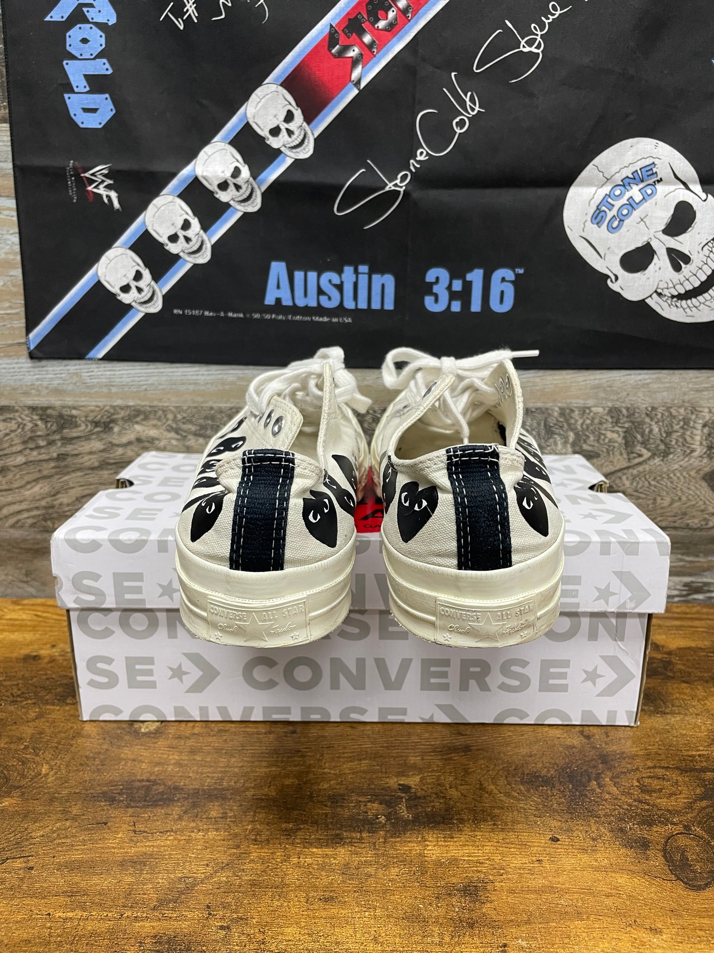 Comme des Garçons PLAY x Converse Chuck 70 Low 'Multi Heart - Milk Black' 8.5