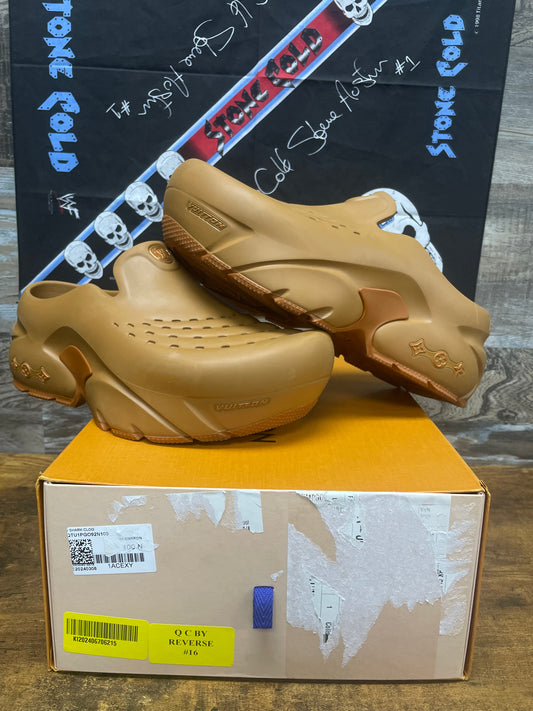 10 - Louis Vuitton LV Shark Clogs in brown EVA rubber