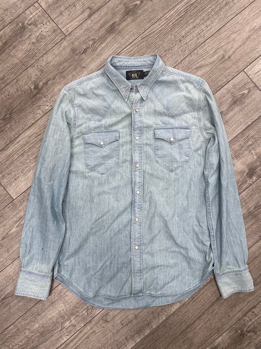 RRL Slim Fit Chambray Western Shirt L