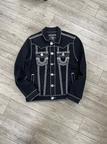 S - True Religion Black Denim Jacket