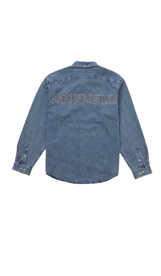 L - Supreme denim shirt blue