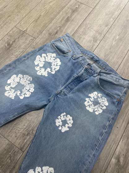DENIM TEARS Blue Cotton Wreath Jeans Size 34 x 34