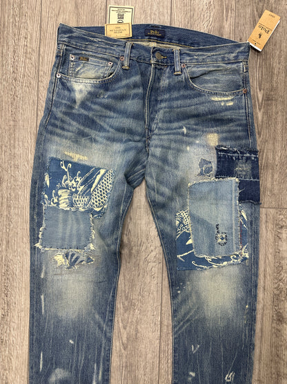 Polo RL Distressed koi fish Slim jeans Size 32x34 New