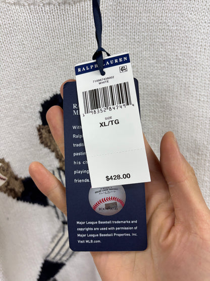 XL- Polo Ralph New York Yankees white sweater