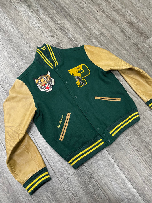 Polo Ralph Lauren RL Tigers Wool-Blend Leather Letterman Varsity Jacket XL