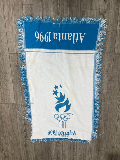 OS - 1996 Atlanta Centennial Olympic Games official woven fringe throw blanket