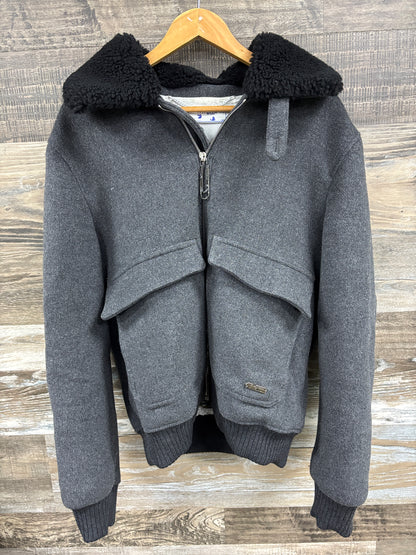 L- Off-White wool bomber aviator jacket