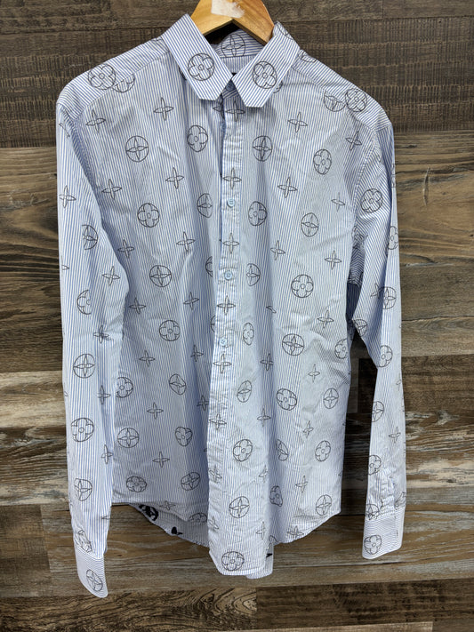 L- Louis Vuitton Pinstripe Monogram Shirt