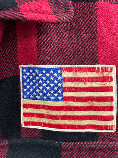 RRL plaid hunting jacket USA flag Large