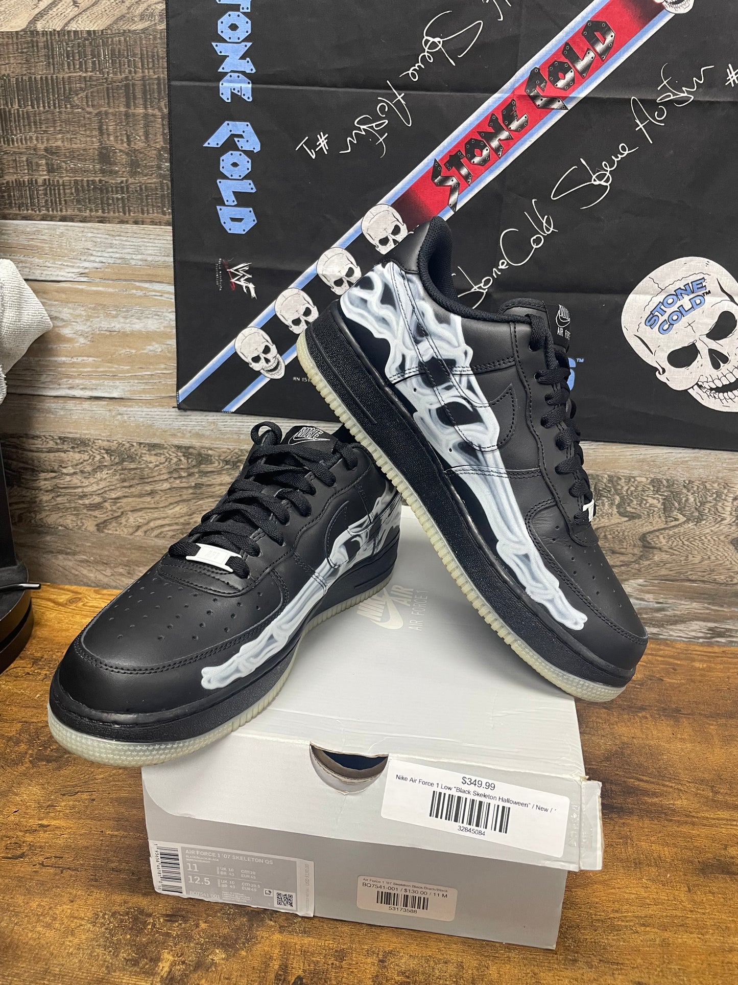 11 - Nike Air Force 1 '07 QS "Black Skeleton" sneakers