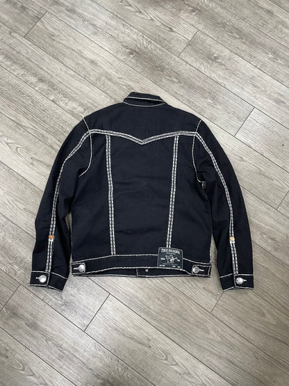 S - True Religion Black Denim Jacket