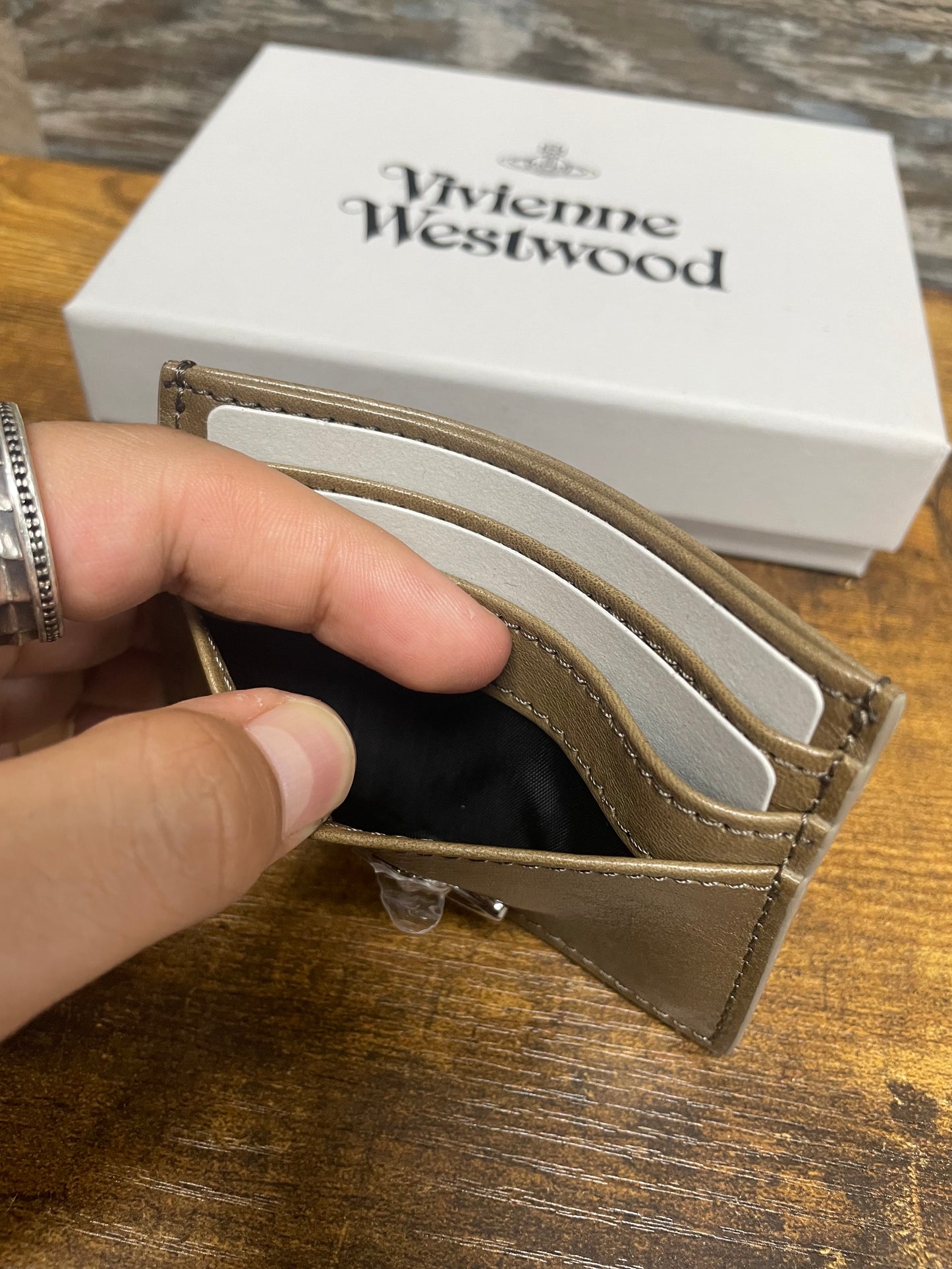 OS - Vivienne Westwood Brown Flat Card Holder