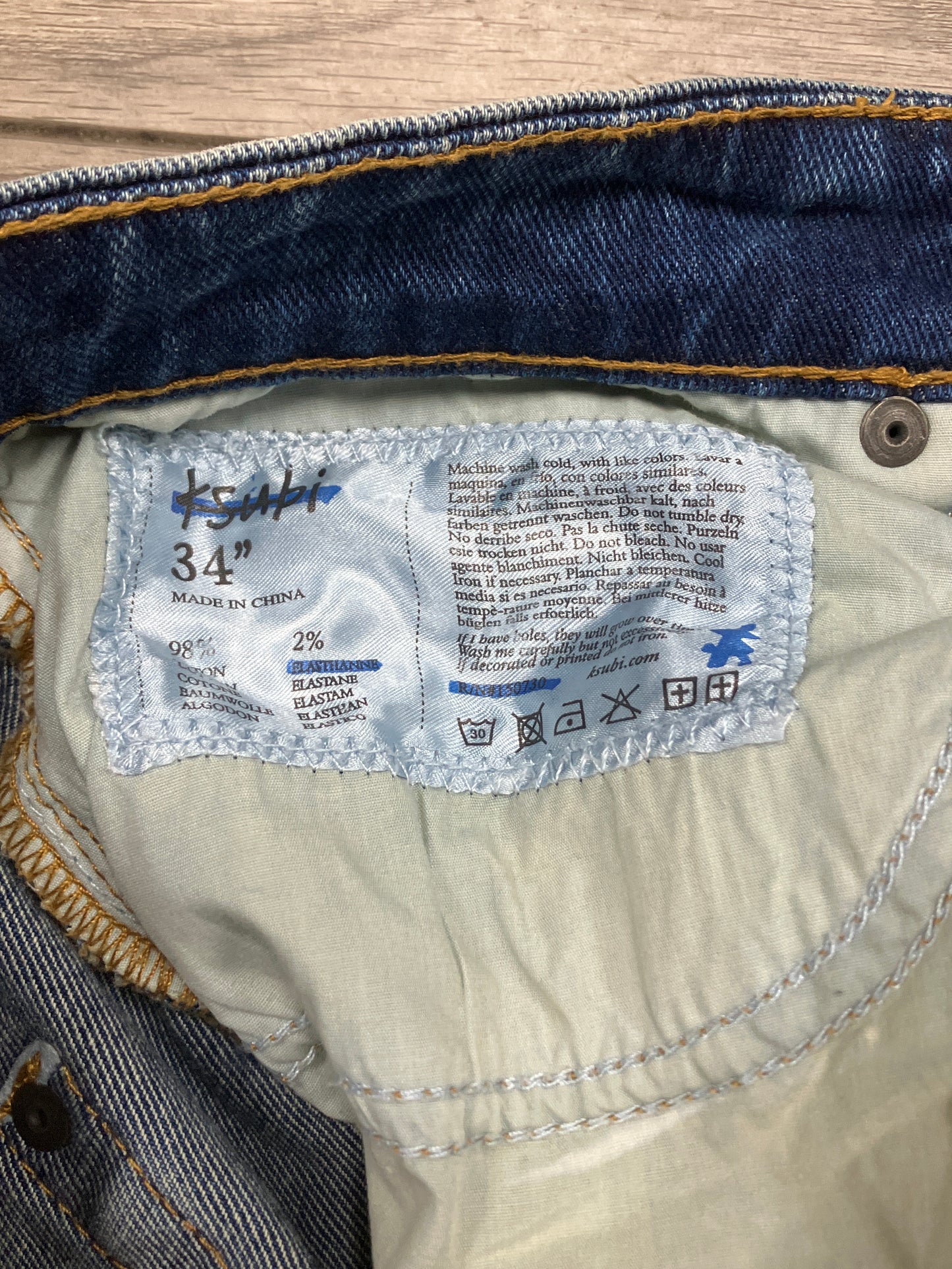 34-KSUBI Washed Light Blue Denim