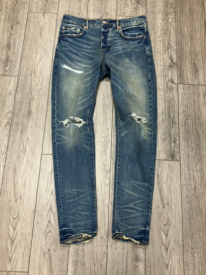 33- Purple Brand Dark Acid Wash Denim