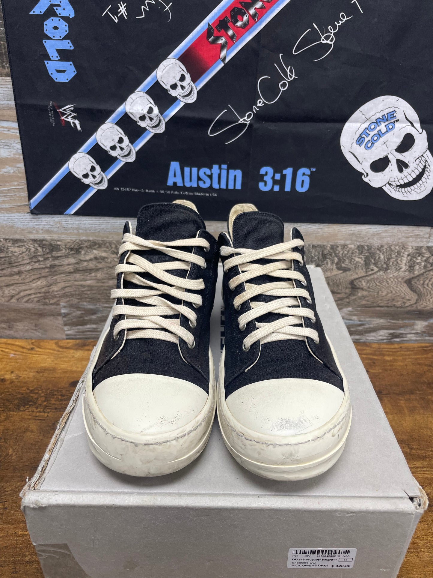 41/8 - Rick Owens DRKSHDW Low Ramones canvas