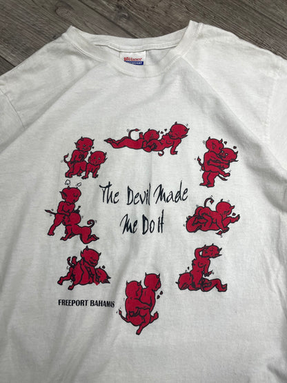 S - vintage “ The Devil Made me do it “ Tee