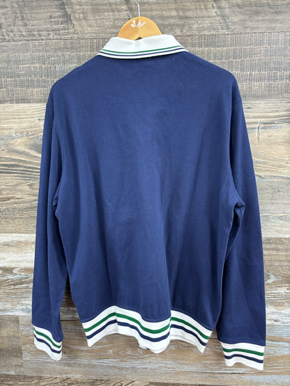 Polo tennis zip up pin stripe L