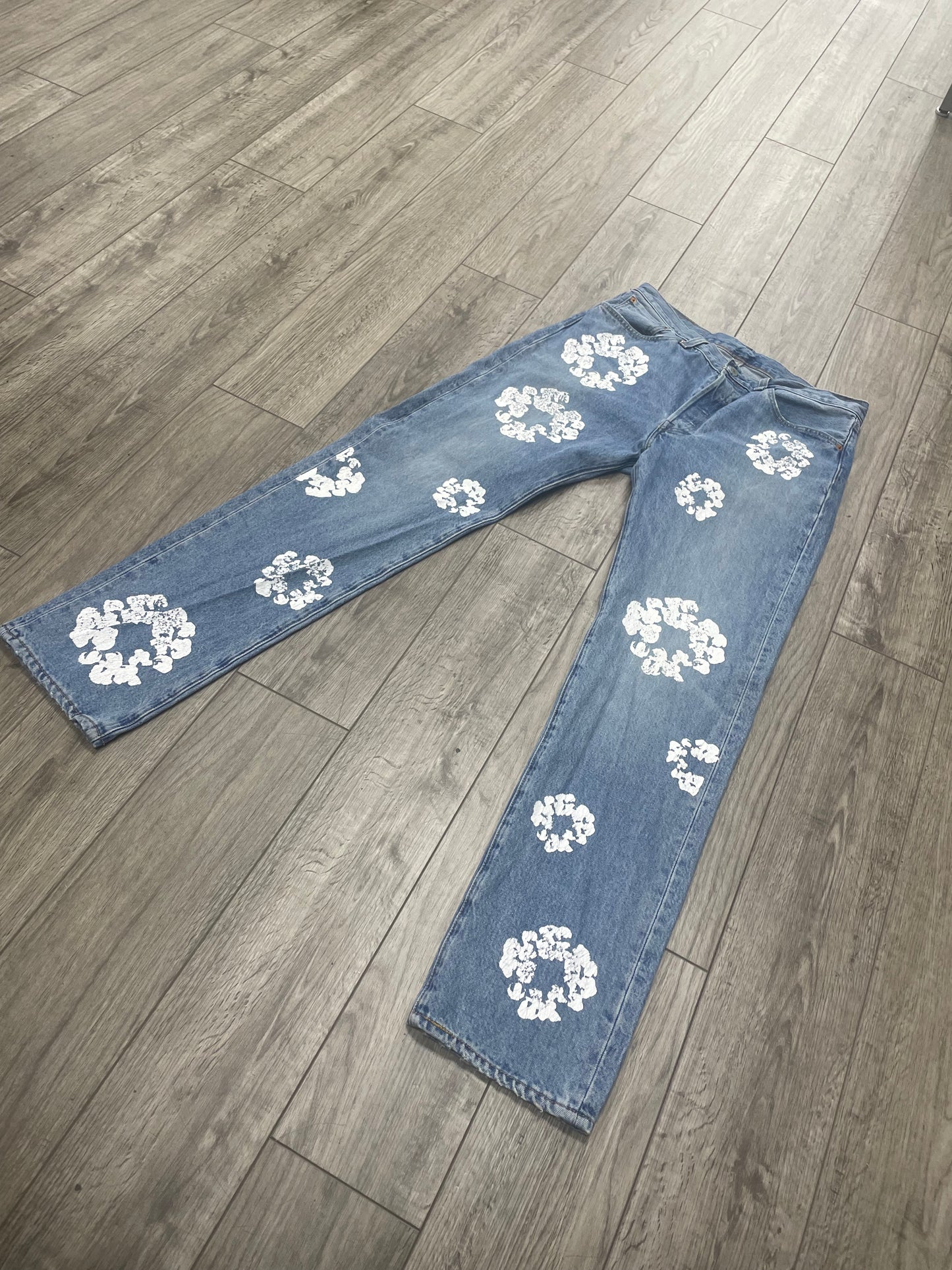 DENIM TEARS Blue Cotton Wreath Jeans Size 34 x 34
