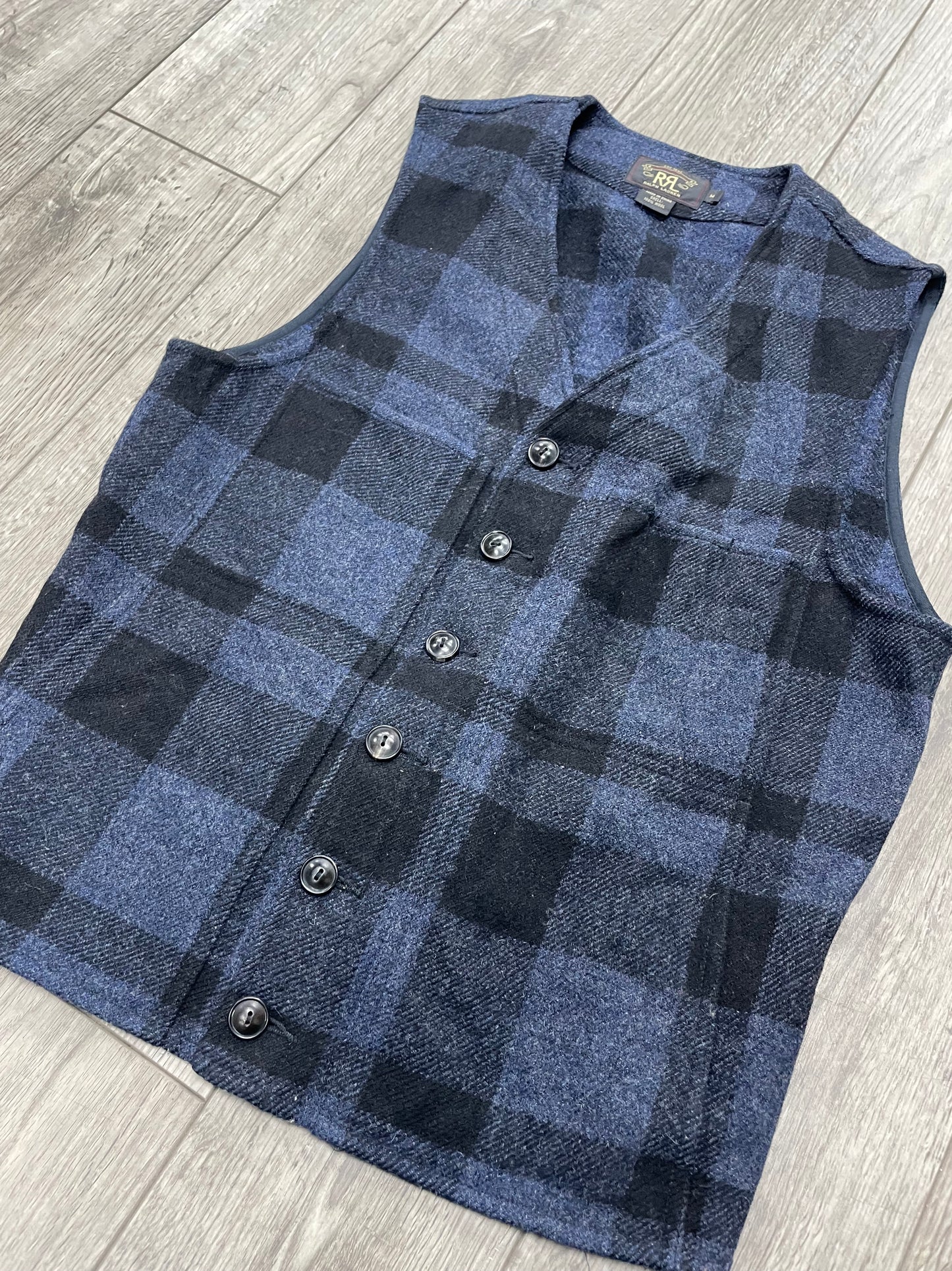 M - RRL Wool Buckleback vest
