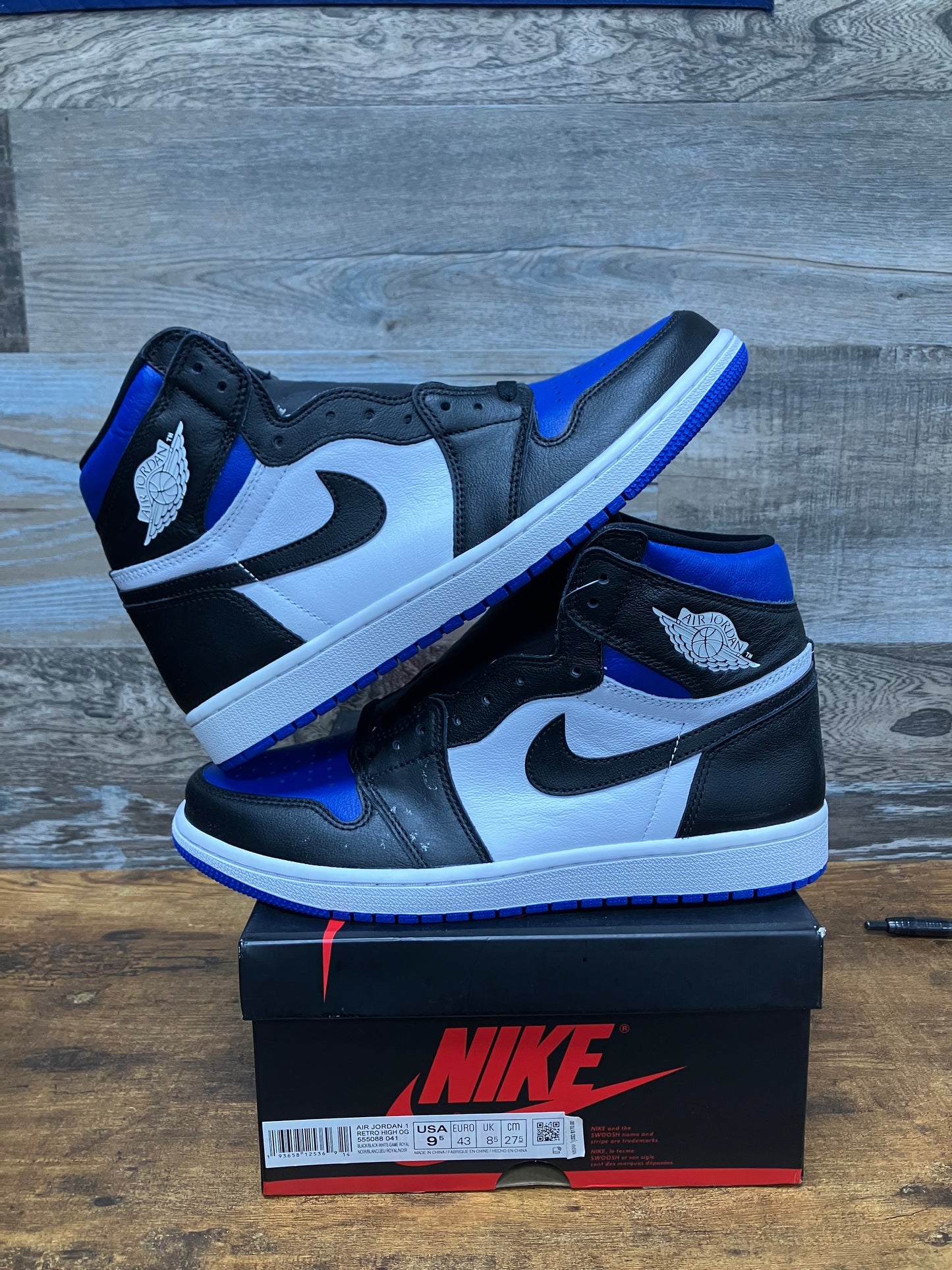 Jordan 1 High Royal Toe Size 9.5