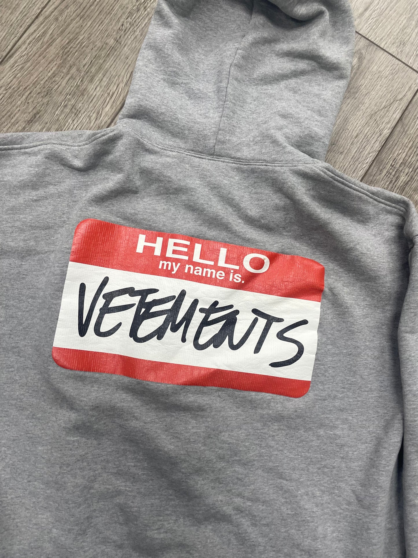 Vetements Name Tag Zipup Hoodie “Hello My Name Is” M