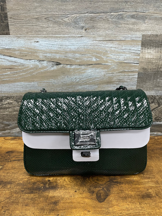 Karl Lagerfeld Green Leather Agyness Quilted Purse