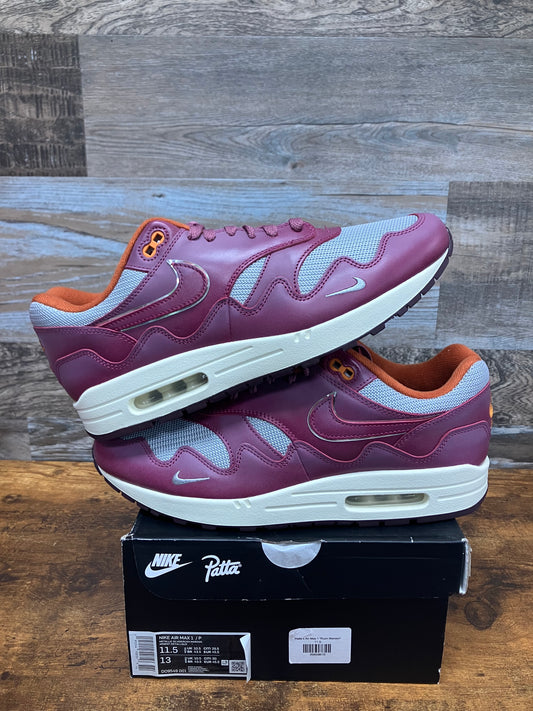 Nike Air Max 1 Patta Maroon Size 11.5