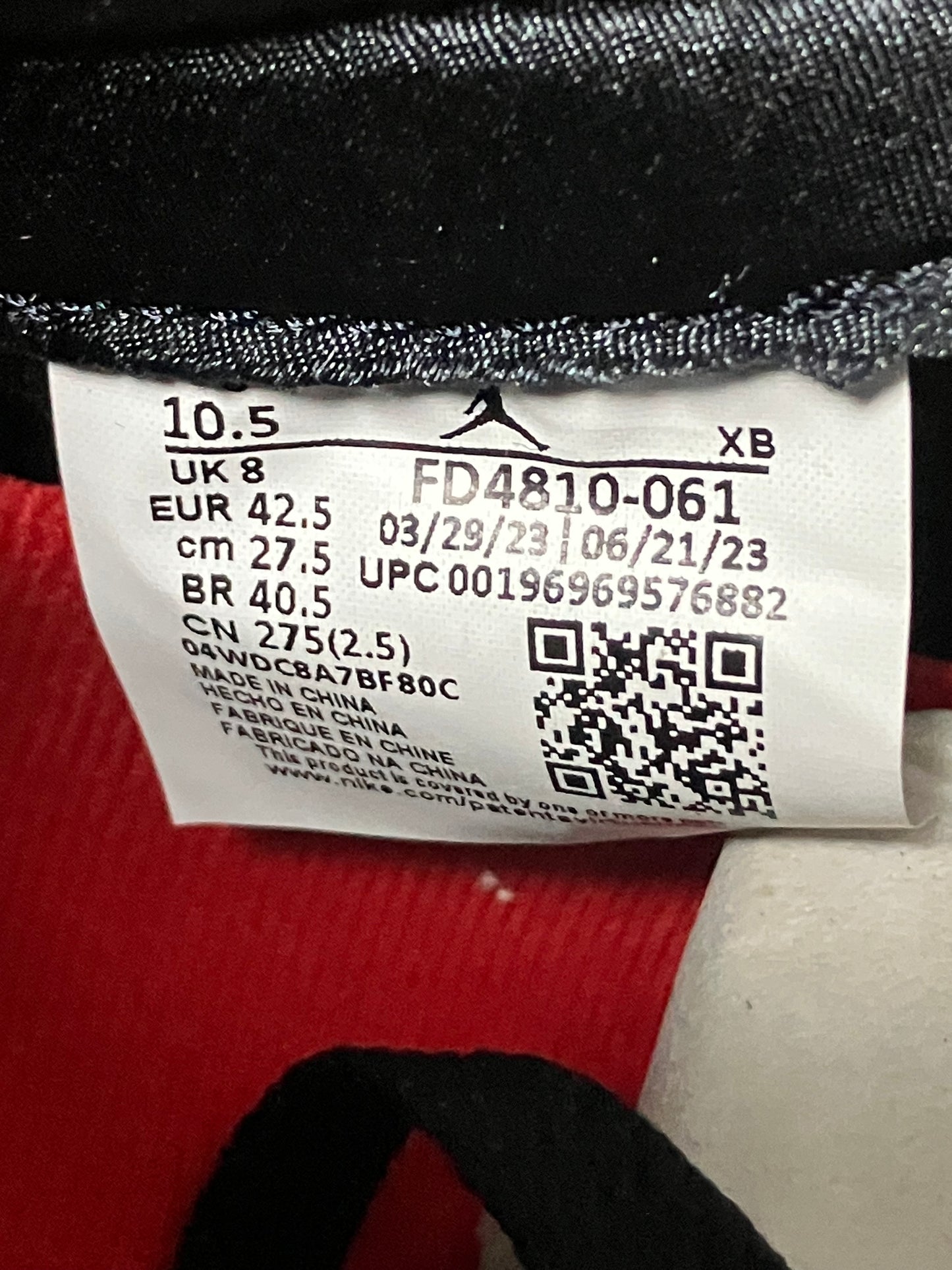Jordan Satin Bred Size 10.5w (9M)