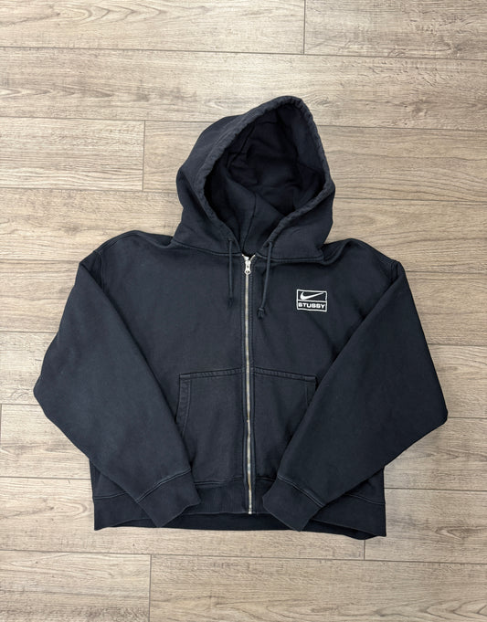 2XL - Nike Stussy Zip Hoodie Cropped Fit