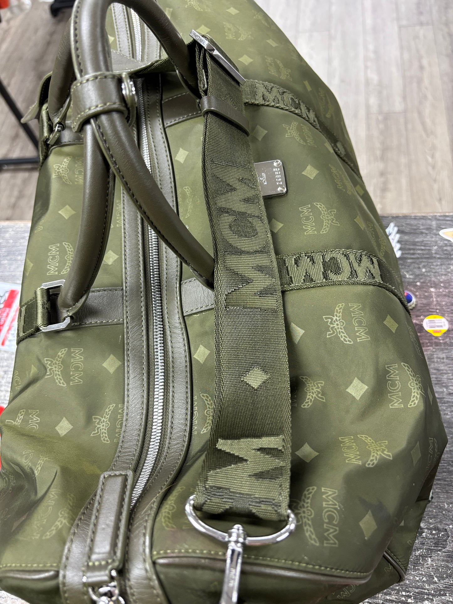MCM Green Nylon Duffle bag