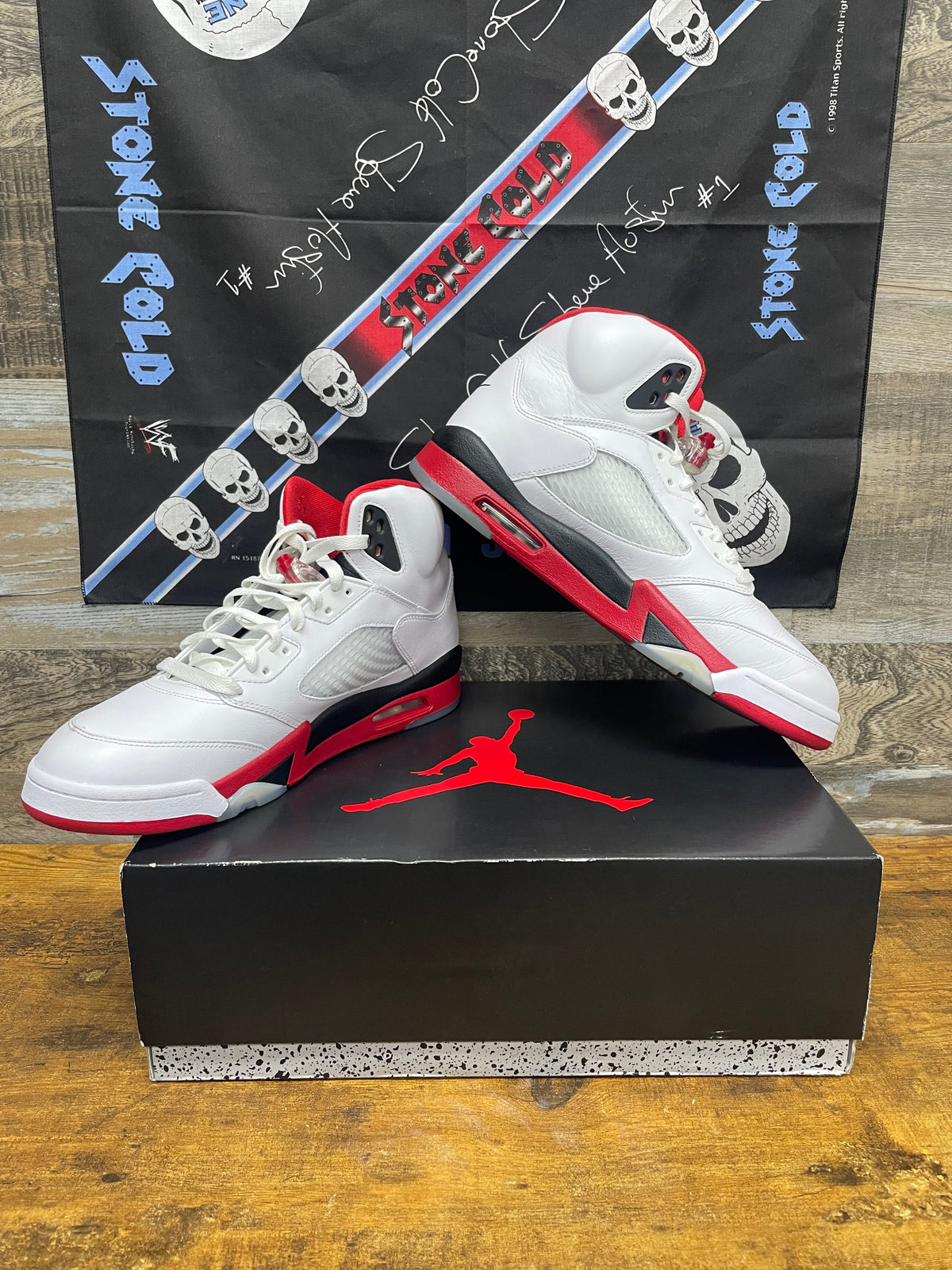 12 - Air Jordan 5 Retro Fire Red (Black Tongue)