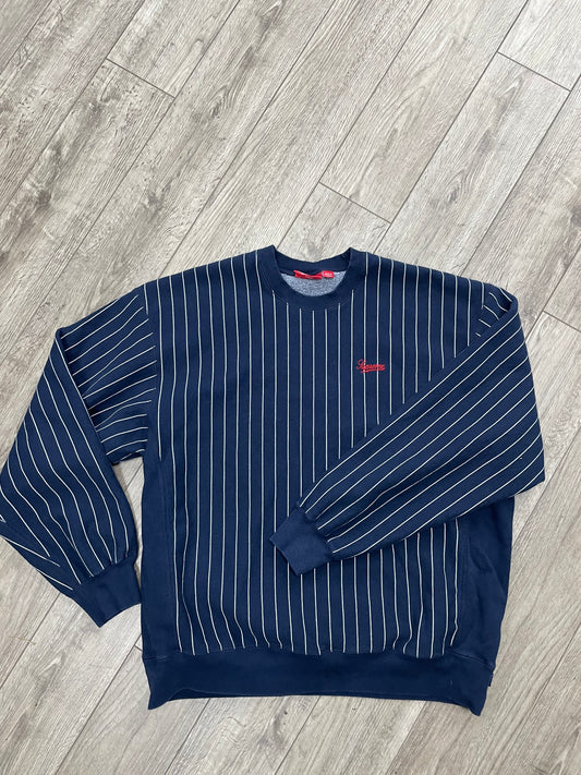 Supreme Pinstripe Crewneck XXL