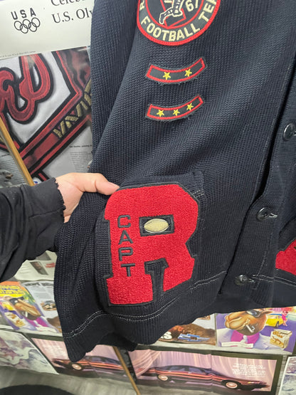 M - Polo Ralph Lauren Black Letterman Tiger Cardigan