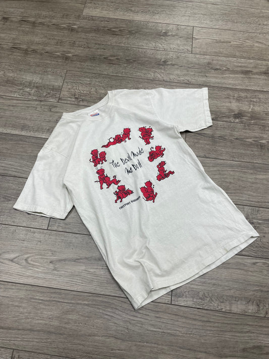S - vintage “ The Devil Made me do it “ Tee