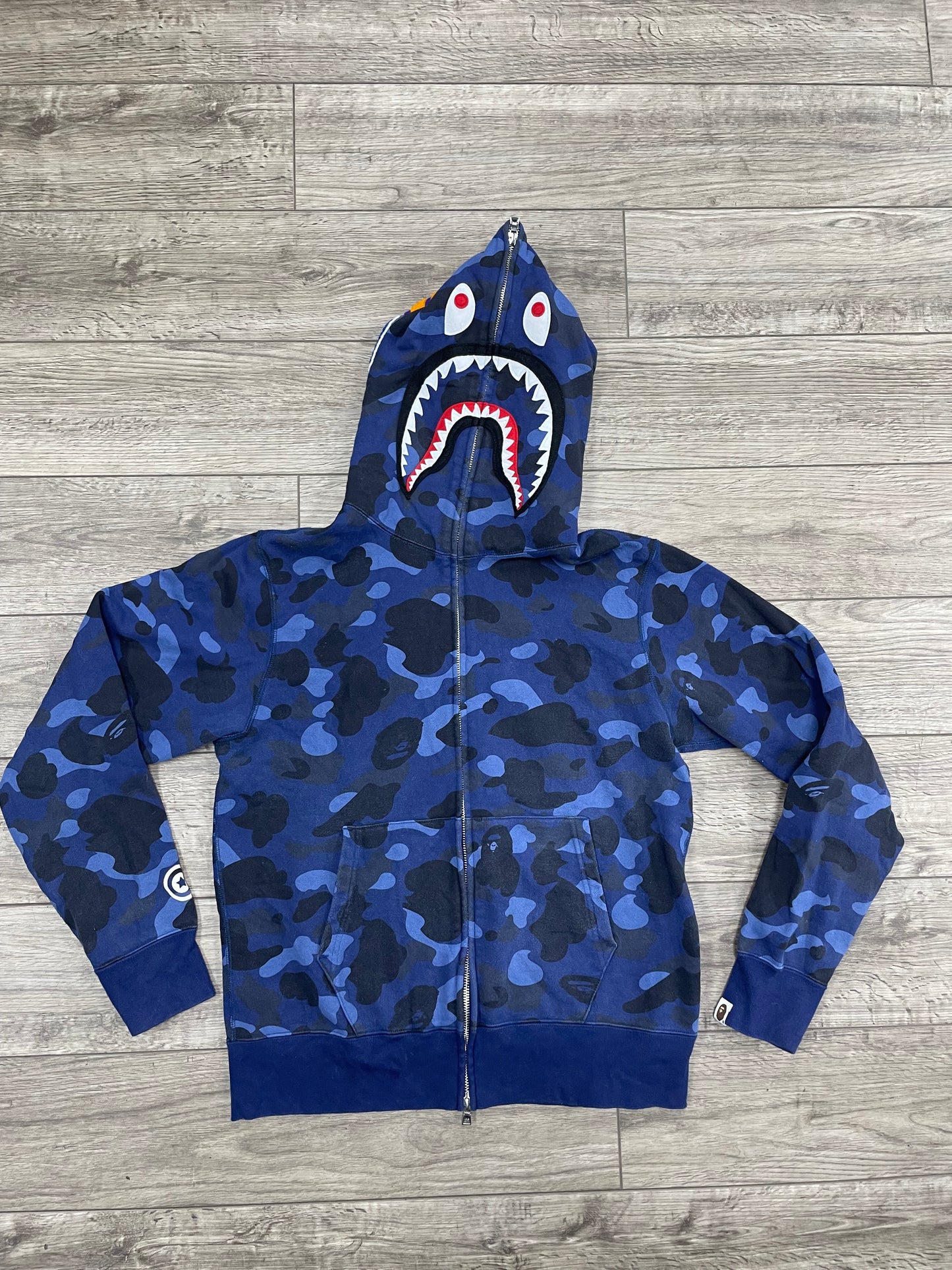 A Bathing Ape Color Camo Shark Full Zip Hoodie M