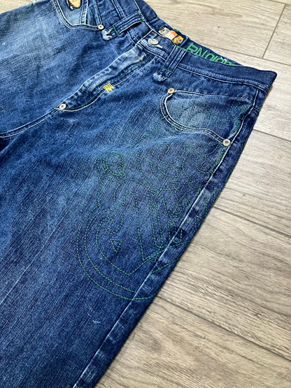 38 - Vtg Akademics Jorts Embroidery