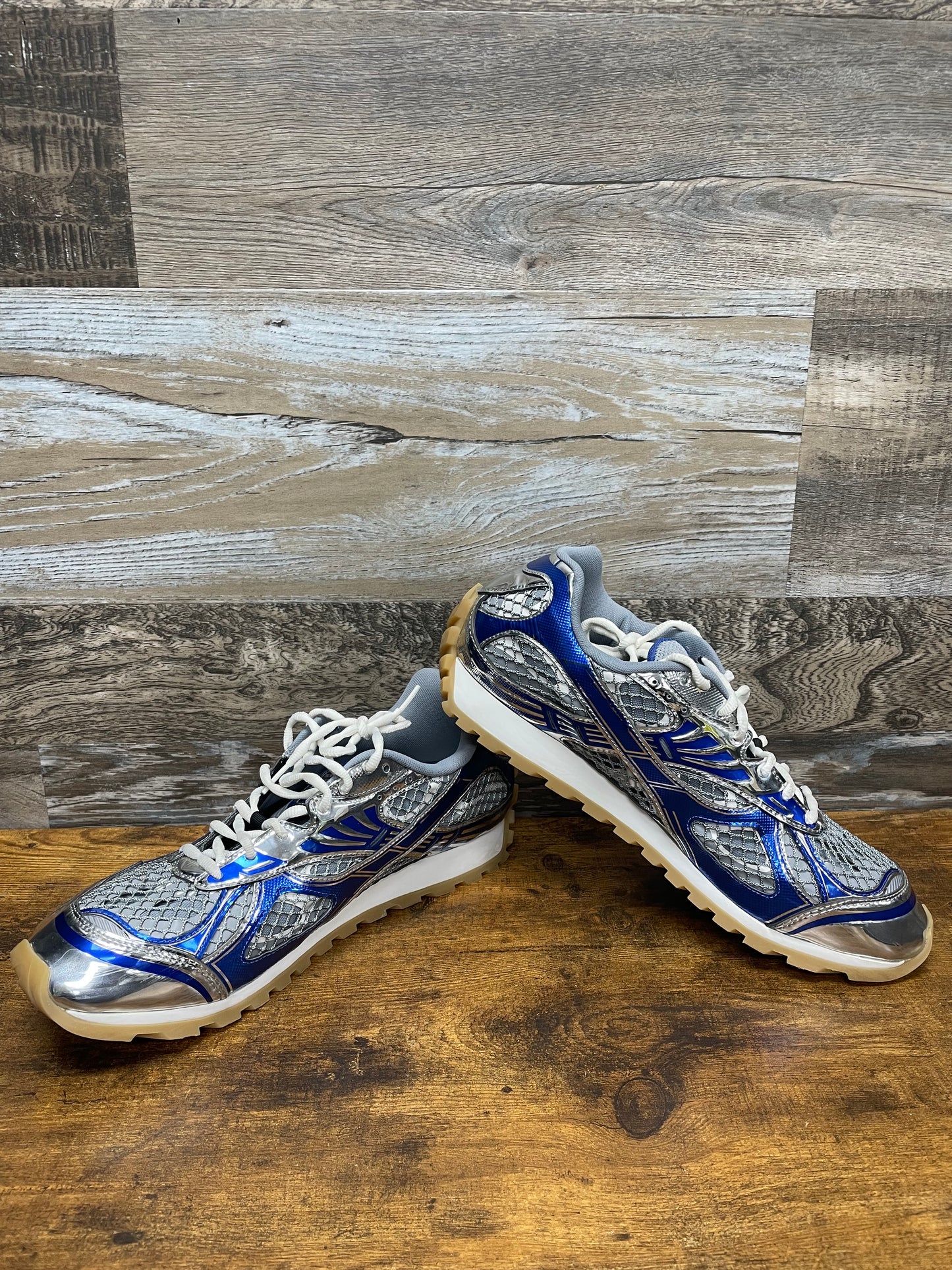 Bottega Veneta Gray & Blue Orbit Sneakers 46