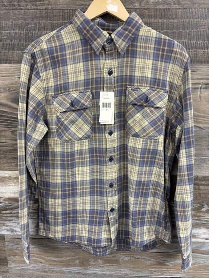 M- RRL PLAID TWILL FLANNEL FADED BLUE/YELLOW